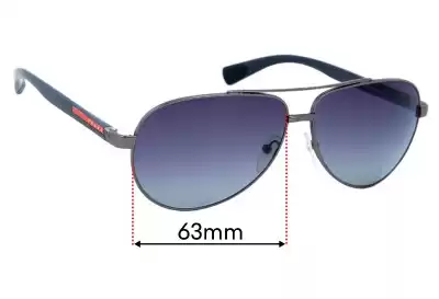 Prada SPS51N Replacement Lenses 63mm wide 