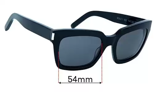 Sunglass Fix Replacement Lenses for Saint Laurent Bold 1 - 54mm Wide Saint Laurent Bold 1 Replacement Lenses 54mm wide