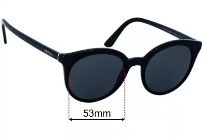 Prada SPR02X Replacement Lenses 53mm wide 