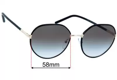 Prada SPR65X Replacement Lenses 58mm wide 