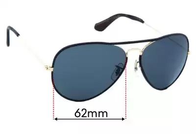 Ray-Ban B&L Aviator Leathers Replacement Lenses 62mm wide 