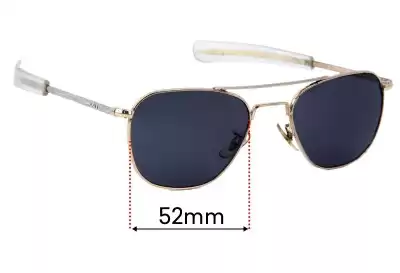 American Optical 5 1/2 Aviator Replacement Lenses 52mm wide 