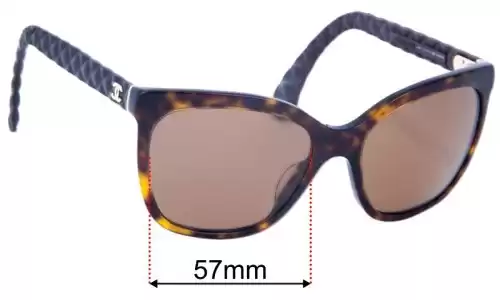 Chanel 5288-Q-A Replacement Lenses 57mm wide 