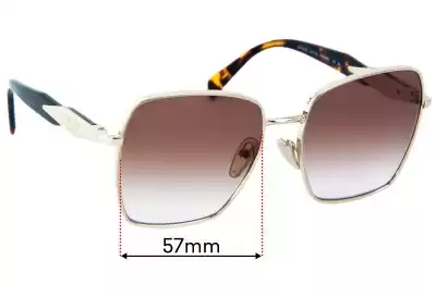 Prada SPR64Z Ersatzgläser 57mm wide 