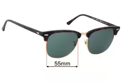 Ray-Ban RB3016F Clubmaster Ersatzgläser 55mm wide 