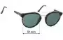 Sunglass Fix Verres de Remplacement pour Retro Super Future RT2 - 51mm Wide 