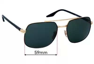 Ray-Ban RB3699 Replacement Lenses 59mm wide 