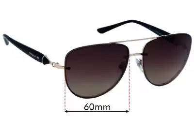 Bvlgari 6086-B Replacement Lenses 60mm wide 