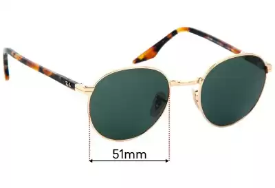 Ray-Ban RB3691 Replacement Lenses 51mm wide 