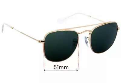 Ray-Ban RB3557 Replacement Lenses 51mm wide 