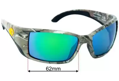Costa Del Mar Blackfin Replacement Lenses 62mm wide 