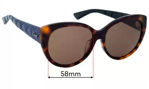 Sunglass Fix Replacement Lenses Christian Dior Lady 1RF - 58mm Wide Sunglass Fix Replacement Lenses for Christian Dior Lady 1RF - 58mm Wide