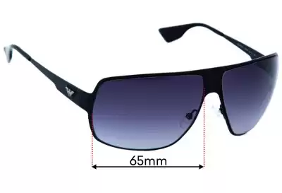 Emporio Armani EA9622/S Replacement Lenses 65mm wide 