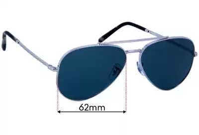 Ray-Ban RB3625 New Aviator Replacement Lenses 62mm wide 