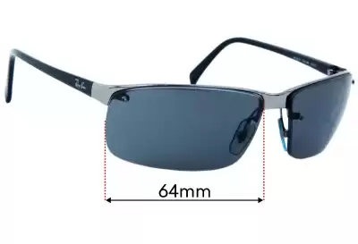Ray-Ban RB3276 Larger Holes Replacement Lenses 64mm wide 