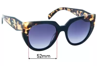 Prada SPR14W Replacement Lenses 52mm wide 