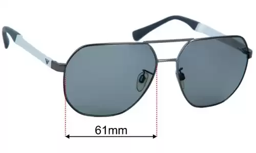 Emporio Armani EA 2099D  Replacement Lenses 61mm wide 