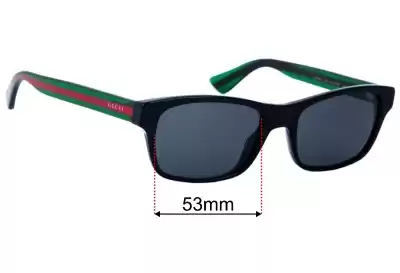 Gucci GG0006O Replacement Lenses 53mm wide 