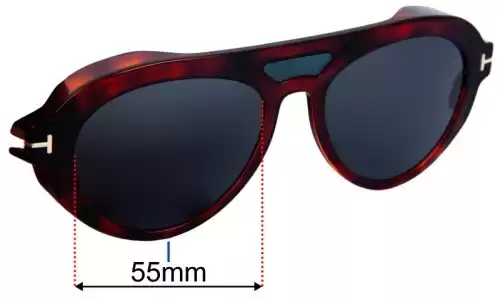 Tom Ford TF5760-B (Clip On) Replacement Lenses 55mm wide 