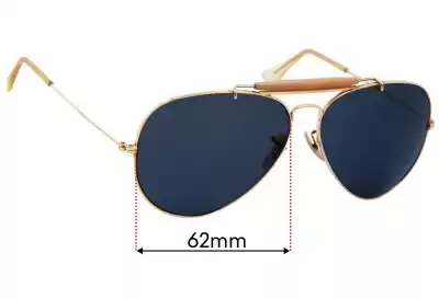 Ray-Ban B&L RB3407 Replacement Lenses 62mm wide 
