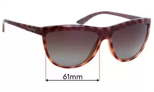 Sunglass Fix Replacement Lenses for Miu Miu Unknown Brown Tortoise Shell - 61mm Wide Sunglass Fix Replacement Lenses for Miu Miu Unknown Brown Tortoise Shell - 61mm Wide