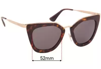 Prada SPR53S Ersatzgläser 52mm wide 