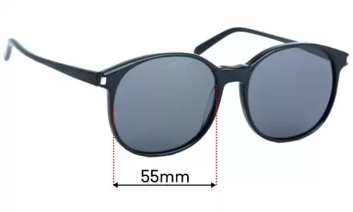 Sunglass Fix Replacement Lenses for Saint Laurent SL 95 - 55mm Wide Sunglass Fix Replacement Lenses for Saint Laurent SL 95 - 55mm Wide