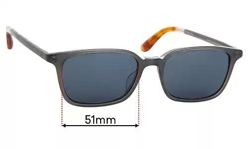 Sunglass Fix Replacement Lenses for Toms  Pierce - 51mm Wide 
