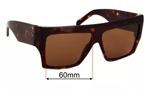 Sunglass Fix Replacement Lenses for Celine CL 40092I - 60mm Wide 