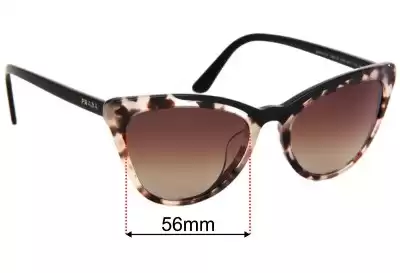 Prada SPR01V-F Replacement Lenses 56mm wide 