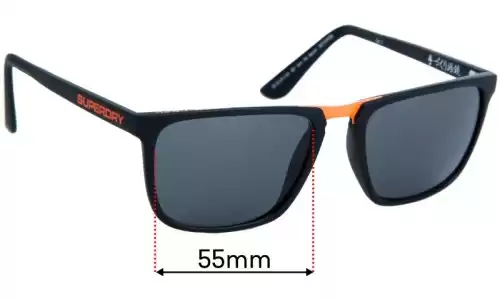 Sunglass Fix Replacement Lenses for Superdry Sun Rx Jaxon - 55mm Wide 