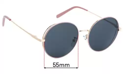 Unknown Mod 9009 Replacement Lenses - 55mm Unknown Mod 9009 Replacement Sunglass Lenses - 55mm wide