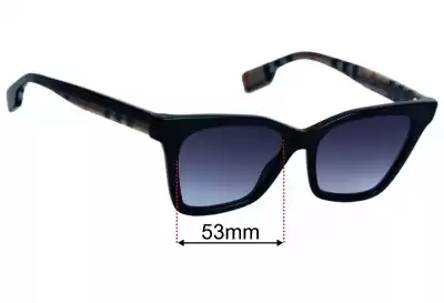Burberry B 4346 Elsa Replacement Lenses 53mm wide 