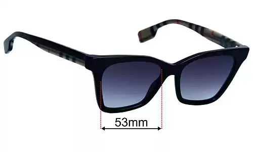 Burberry B 4346 Elsa Replacement Lenses 53mm wide 