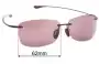 Sunglass Fix Ersatzgläser für Maui Jim MJ442 Akau - 62mm Wide 