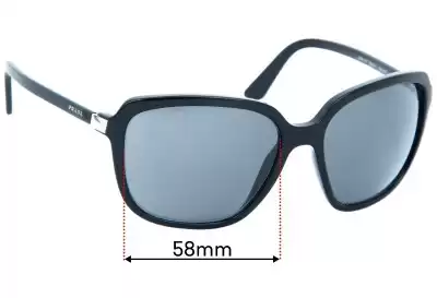 Prada SPR10V Ersatzgläser 58mm wide 