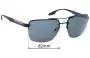 Sunglass Fix Ersatzgläser für Prada SPS60U - 62mm Wide 