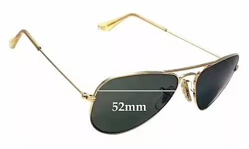 Sunglass Fix Replacement Lenses for Ray-Ban B&L Aviator USA W1878 - 52mm Wide Ray-Ban B&L Aviator USA W1878 Replacement Lenses 52mm wide