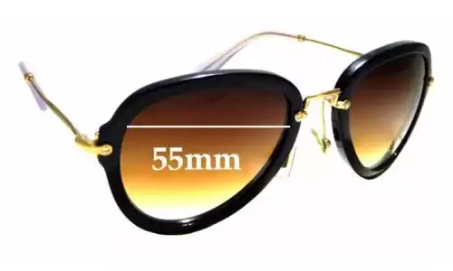 Sunglass Fix Replacement Lenses for Miu Miu SMU03Q - 55mm Wide Sunglass Fix Replacement Lenses for Miu Miu SMU03Q - 55mm Wide