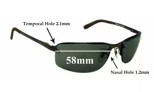 Sunglass Fix Replacement Lenses for Ray-Ban RB3239 - 1.2mm Nose hole - 58mm Wide Ray-Ban RB3239 - 1.2mm Nose hole Replacement Lenses 58mm wide