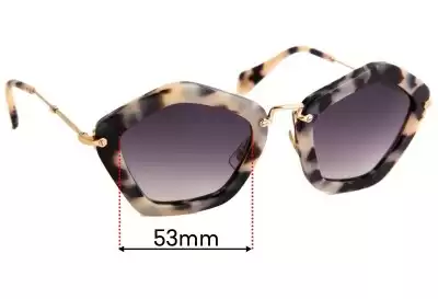 Miu Miu SMU06O Lentes de Repuesto 53mm wide 