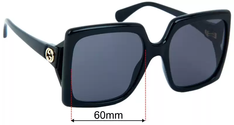 Gucci GG0876S 60mm Replacement Lenses by Sunglass Fix™