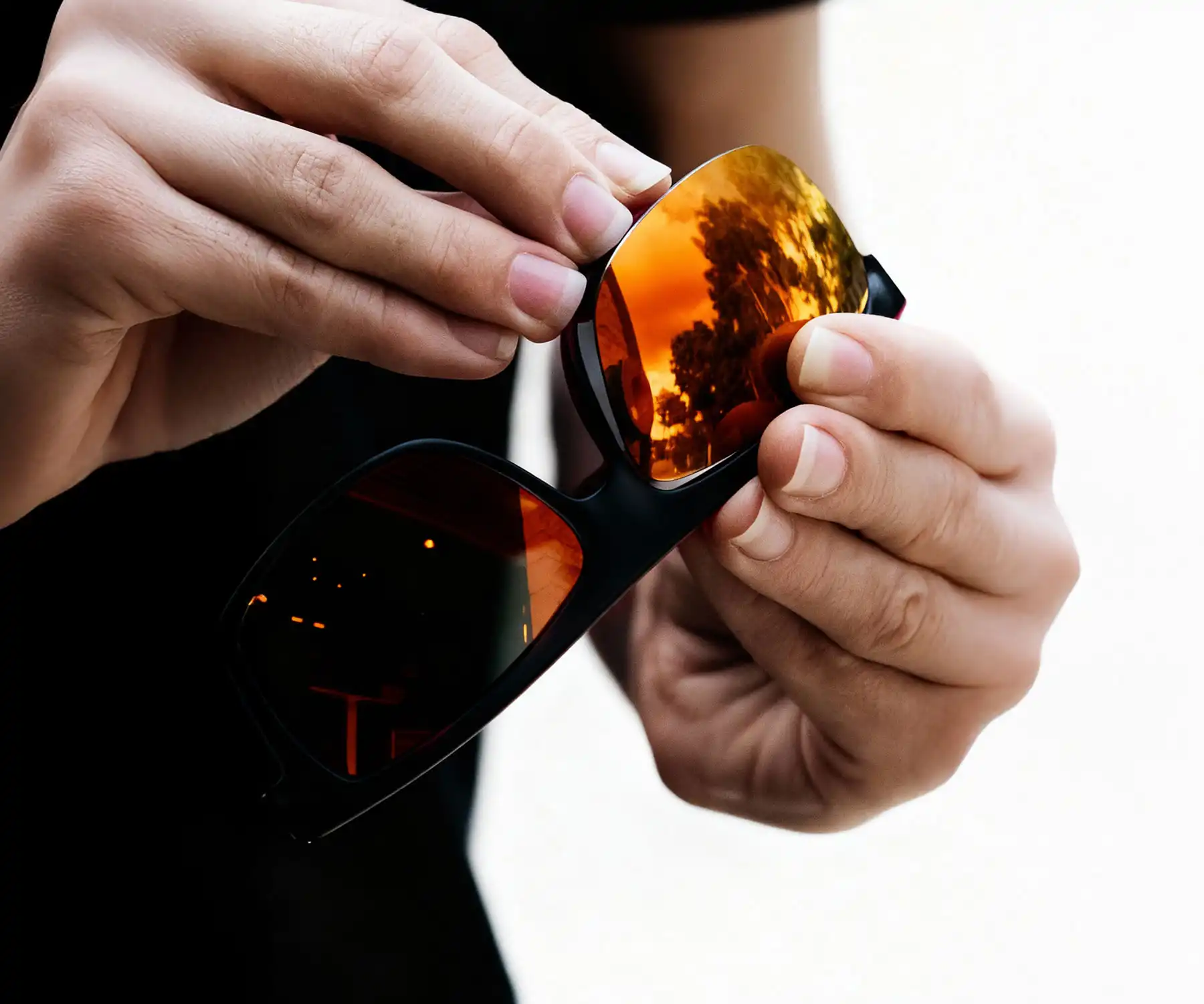 Close up of a high-quality replacement lens showing clarity and scratch resistance