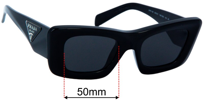 Prada SPR13Z 50mm Replacement Lenses by Sunglass Fix™ display picture 1