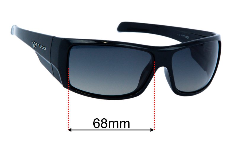 Sunglass Fix Replacement Lenses for Mako Indestructible 9578 - 68mm Wide