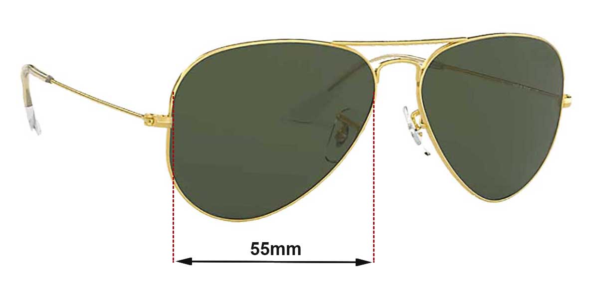 Ray Ban RB3025 Aviator 55mm Replacement Lenses