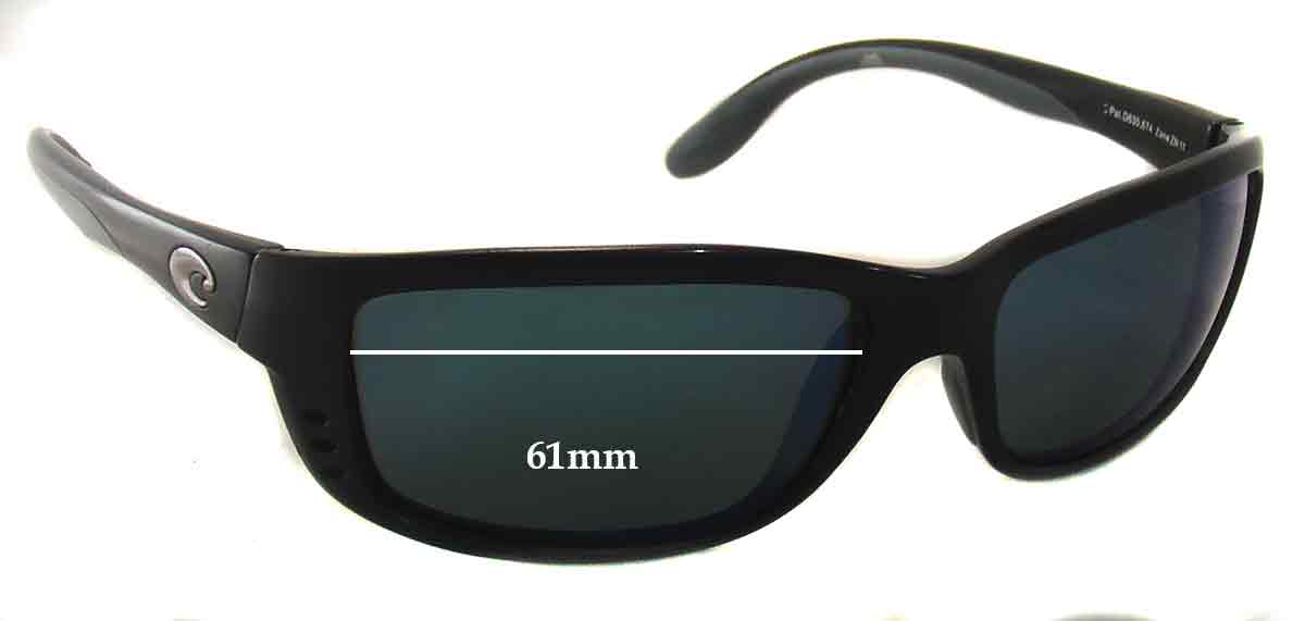 SFX Replacement Sunglass Lenses fits Costa Del Mar Zane ZN11 61mm Wide