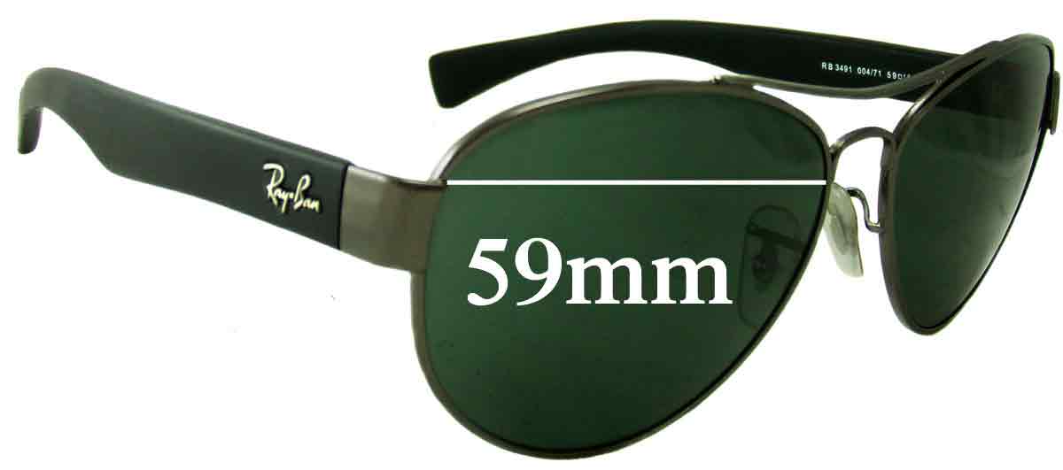 Ray Ban RB3491 Replacement Lenses 59mm 