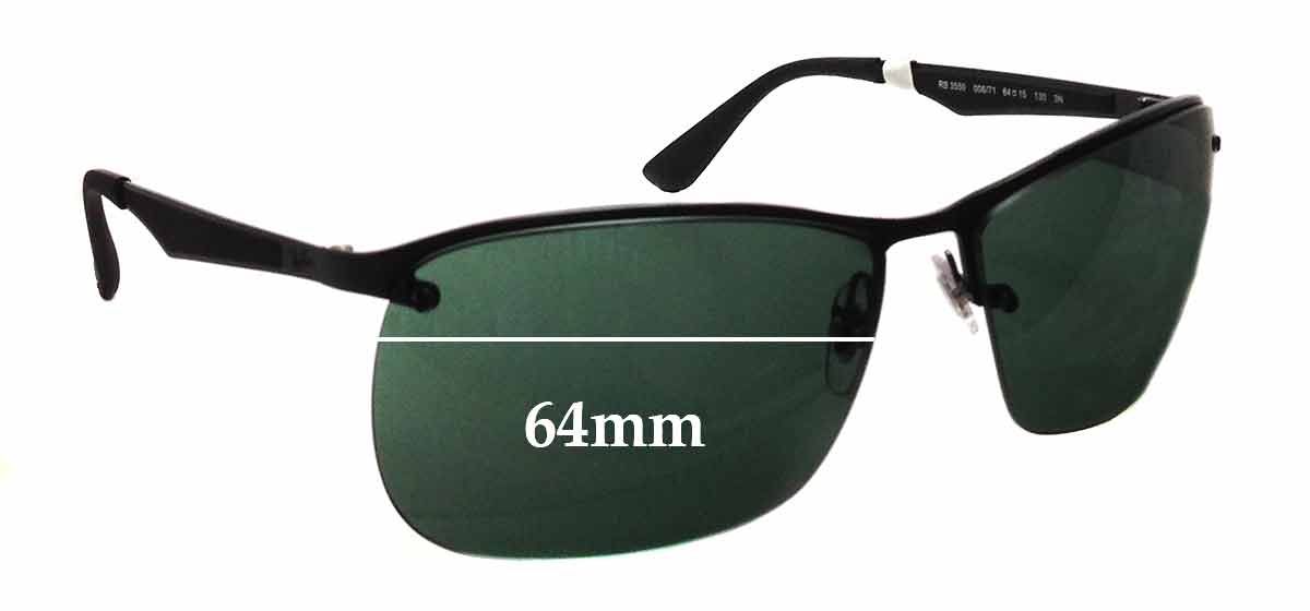 Ray Ban RB3550 Replacement Lenses 64mm 