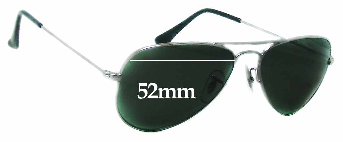 Atlas commentator T Ray Ban RB3044 W3100 Aviator Small Metal 52mm Replacement Lenses